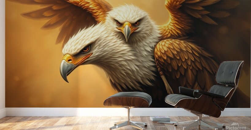 A fantasy painting of a double eagle Wall Murals