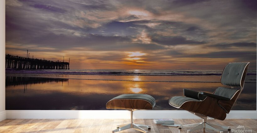 Huntington Pier Sunset Wall Murals
