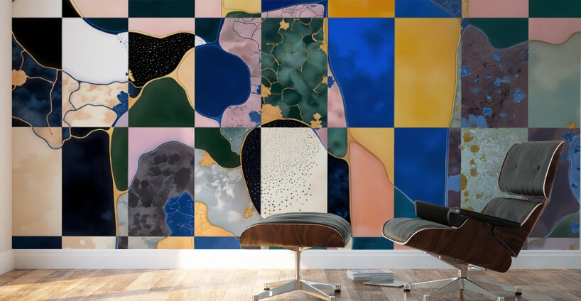 Luxe Checkerboard  Wall Murals