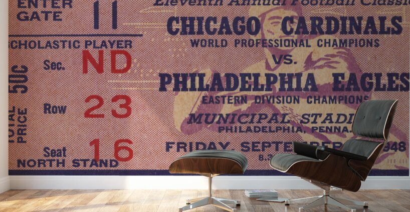 1948 Chicago Cardinals vs. Philadelphia Eagles Wall Murals
