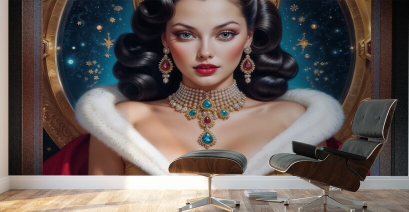 The Breathtaking Portrait Of The Ethereal Beauty Adelina Vespera Mesmerizing AI Concept Art by Xzendor7 Impression murale