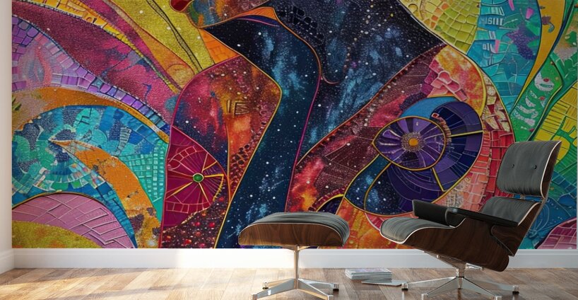 Cosmic Mosaic Woman J8HNP2 60 Wall Murals