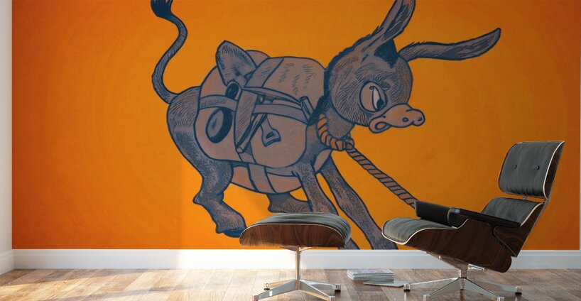 Vintage Texas Western College Burro Mascot Art Wall Murals