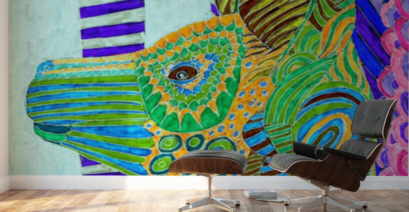 Abstract Egyptian Dog Too Wall Murals