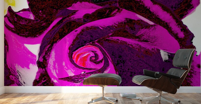 Abstract Pink and Purple Rose Wall Murals