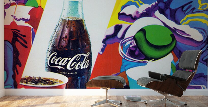 1969 Coke Football Ad Wall Murals