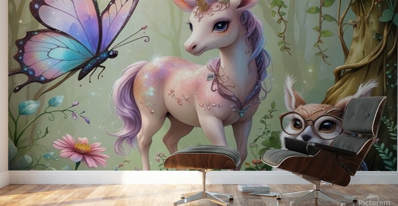 Unicorn Illustration Wall Murals