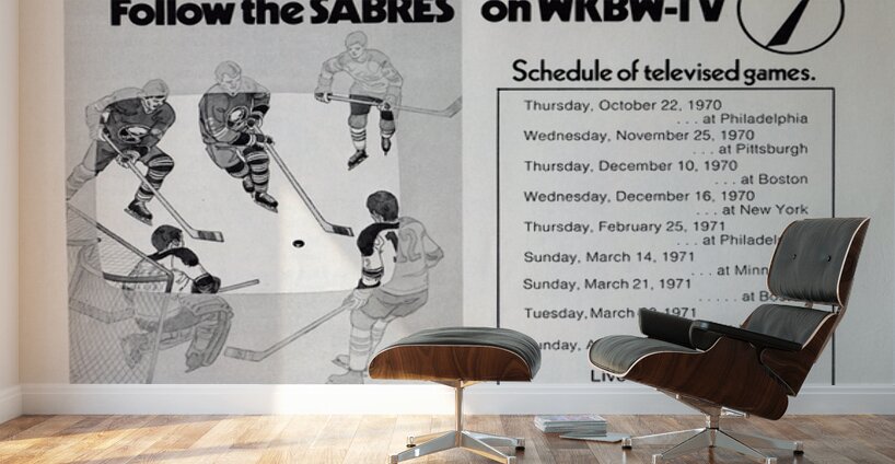 1971 Buffalo Sabres WKBW TV 7 Ad Wall Murals