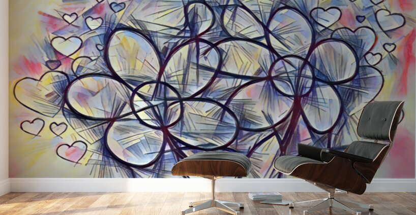 ArtXcl 412 flowers-hearts Wall Murals