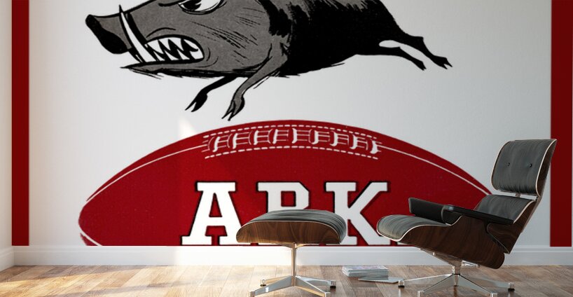 1957 Arkansas Razorbacks Art Wall Murals