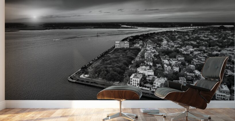 Charleston Aerial Sunset 1 Wall Murals