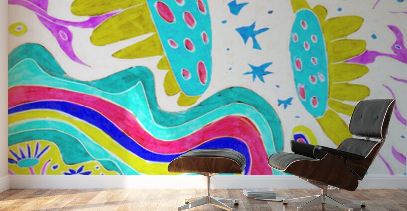 Abstract Vibrant Butterflies Wall Murals