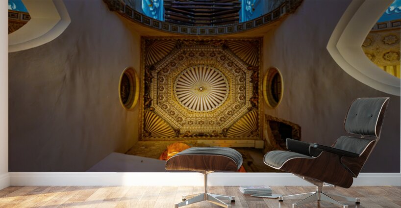 Ceiling Geometry in Blue Wall Murals