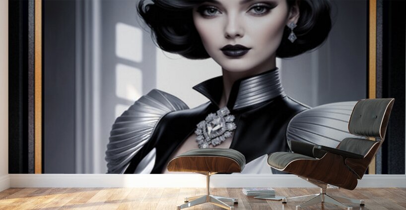 The Mysterious Classic Allure Of Sabianna Bellarosa Gorgeous AI Concept Art by Xzendor7 Wall Murals