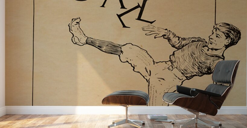 Early 1900s Football Kicker Art Wall Murals