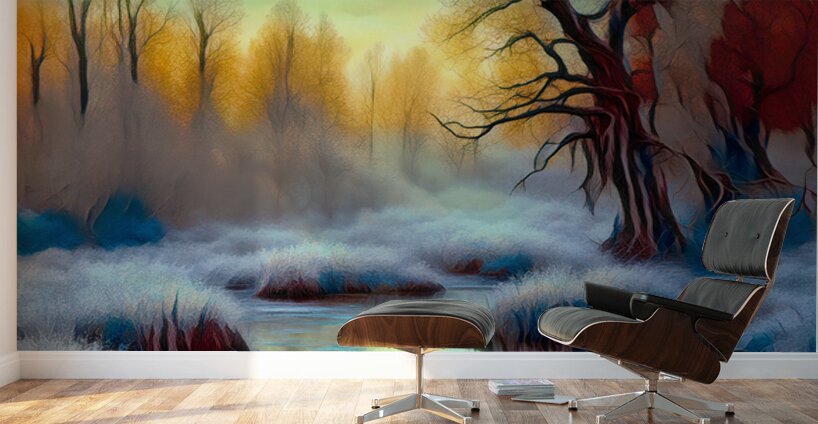 WINTER MARSH......VELVET ABSTRACT Wall Murals