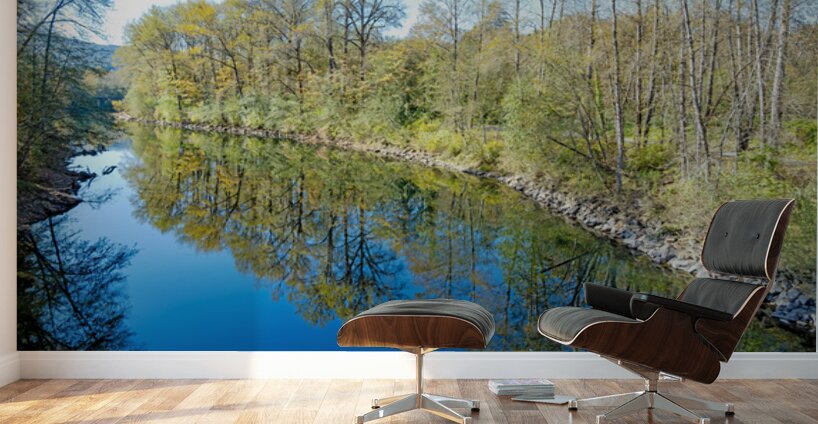 Snoqualmie River and early fall tree colors Wall Murals