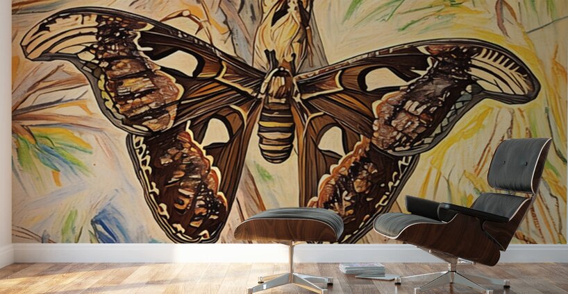 ArtXcl 194 atlas moth photo oil paint style Wall Murals