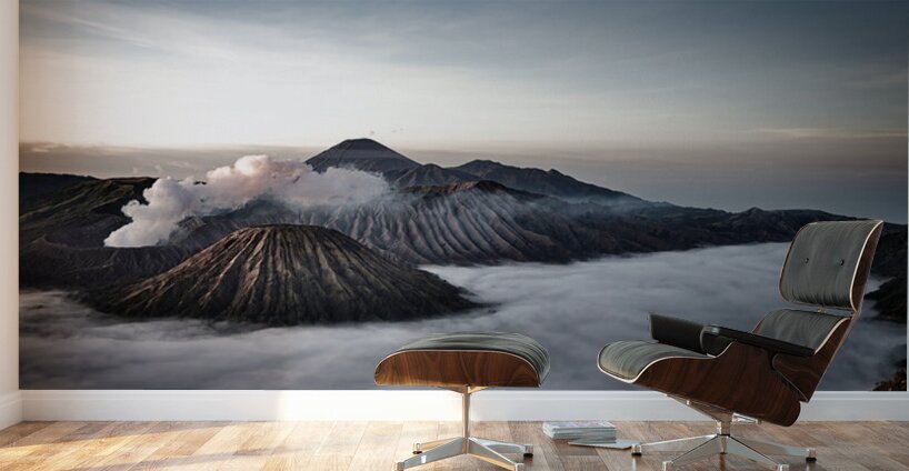 The majestic awakening of the Bromo volcano in Java Wall Murals