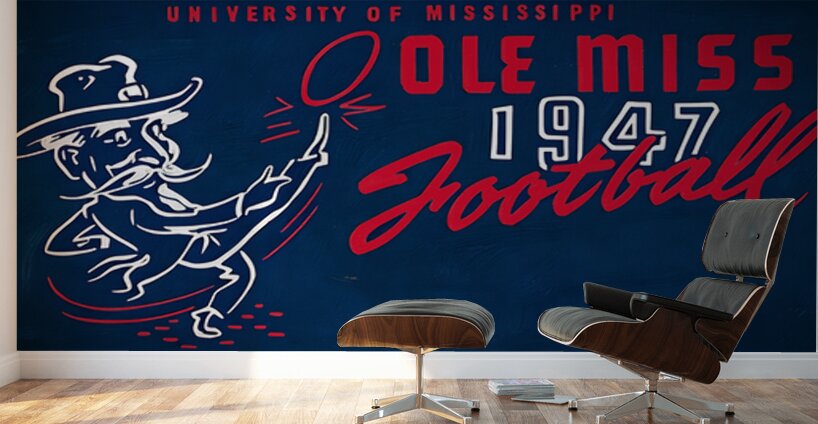1947 Ole Miss Colonel Reb Football Art Wall Murals