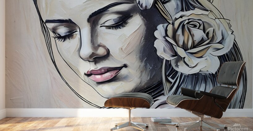 ArtXcl 319 woman face flowers Wall Murals