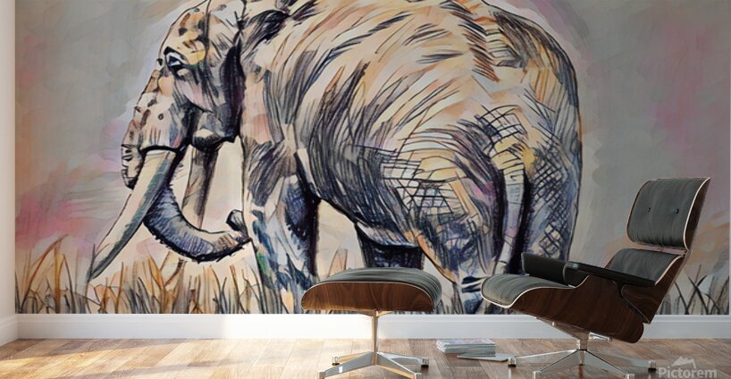 ArtXcl 339 elephant pencil sketch Wall Murals