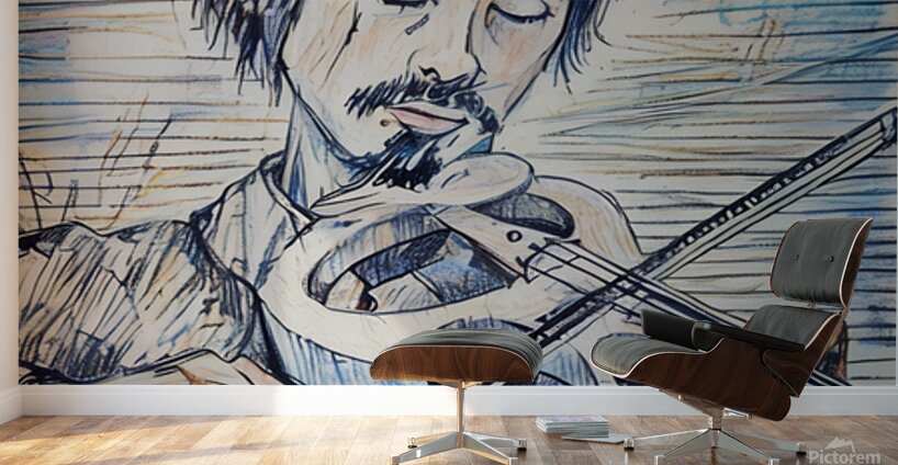 ArtXcl 336 violinist pencil sketch Wall Murals