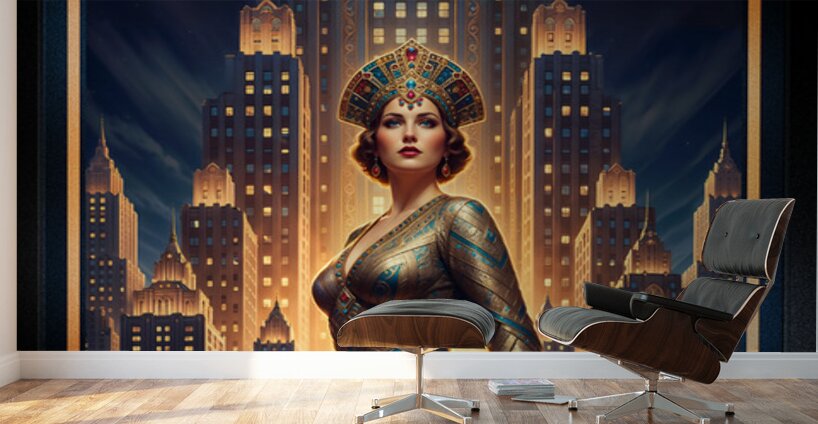 Ryana Drelis Amidst the Towers of The Aurelian Spires Striking AI Concept Art by Xzendor7 Wall Murals