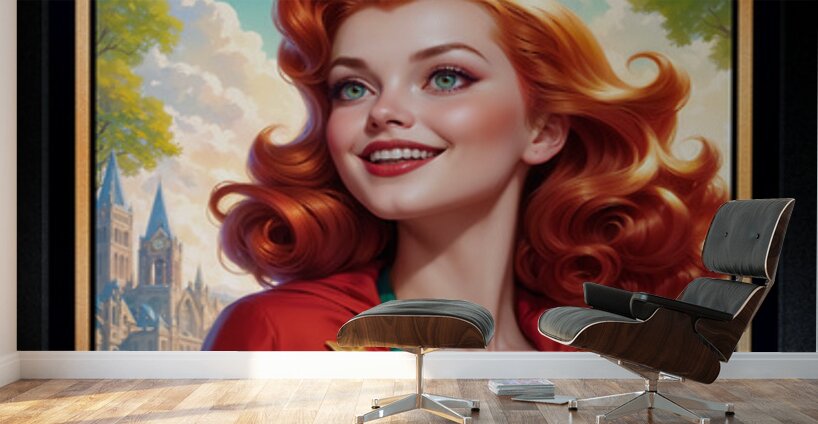 Verdant Splendor Graceful Fantasy Portrait Of Lady Aeraviel Radiant AI Concept Art by Xzendor7 Wall Murals