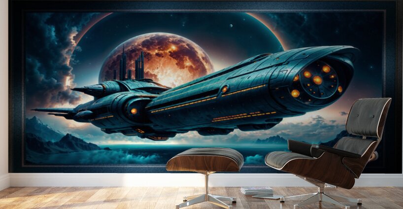 Thalassa Ardentia Emergence From Orlence Dimensional Gate Astonishing AI Concept Art by Xzendor7 Wall Murals