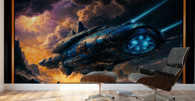 Sci-Fi Masterpiece Of The Hevilgard Exploring Teleran V Outstanding AI Concept Art by Xzendor7 Wall Murals