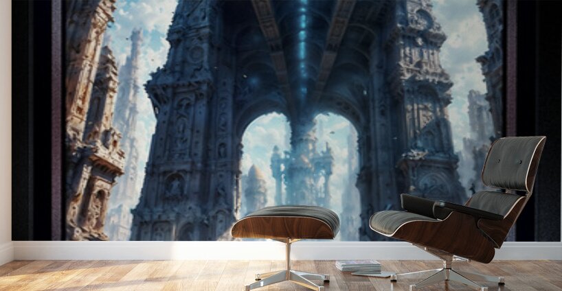 Destruction Of Eslivan A Chronicle Of The Fall Of Trevus Captivating AI Concept Art by Xzendor7 Wall Murals