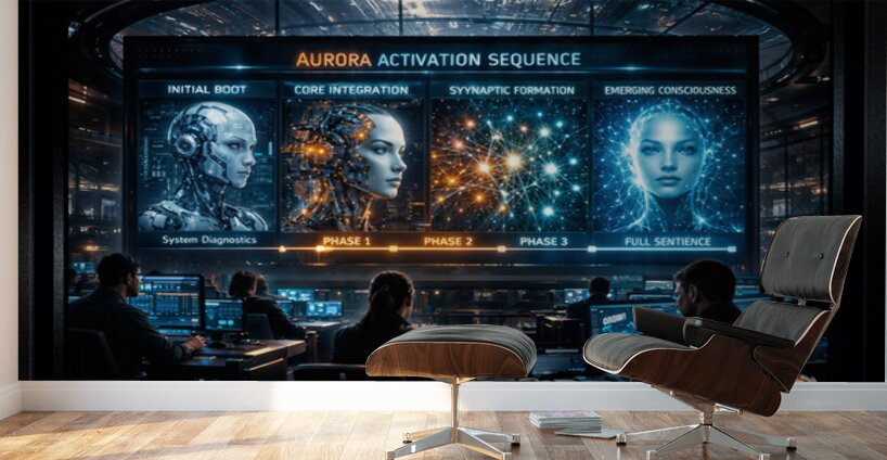 The Aurora Project: Witnessing The Birth Of Etai Talis Awe-InspiringAI Concept Art by Xzendor7 Wall Murals