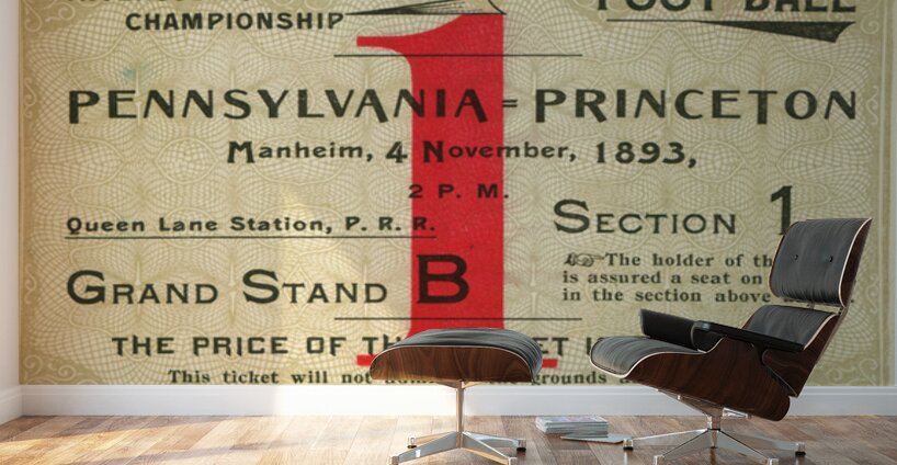 1893 Penn vs. Princeton Tigers Football Ticket Art Wall Murals