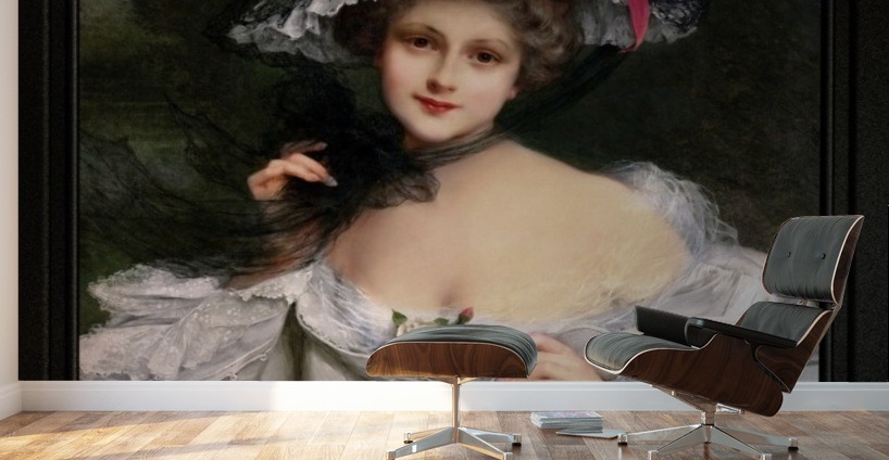 Young Beauty With A Red Ribbon Hat by Francois Martin-Kavel Wall Murals