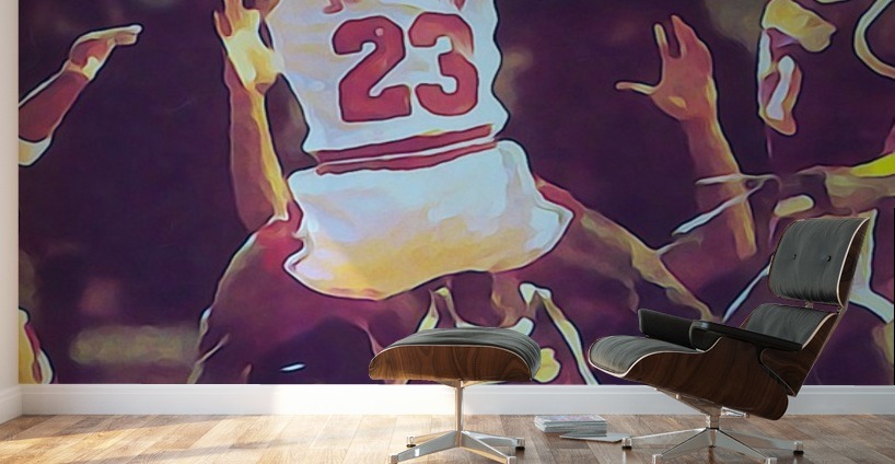 Michael Jordan Shoots Over the Lakers Wall Murals