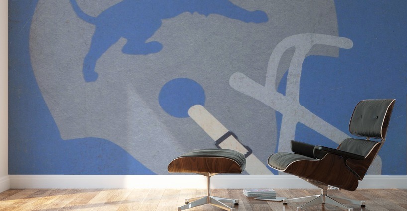 Vintage Detroit Lions Helmet Art (1965) Reproduction Fine Art Print (1) Wall Murals