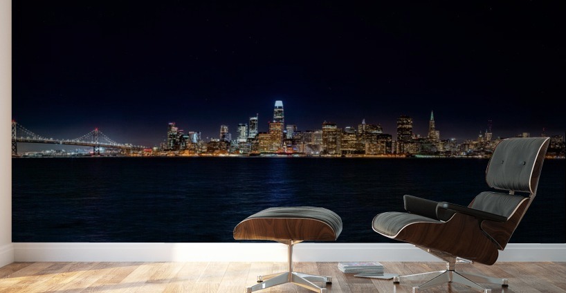 San Francisco City Skyline Panorama Wall Murals