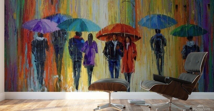 Melange rain  Wall Murals