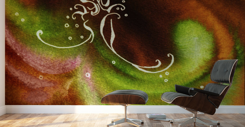 Warm Fall Flamenco Dance Abstract Watercolor  Wall Murals