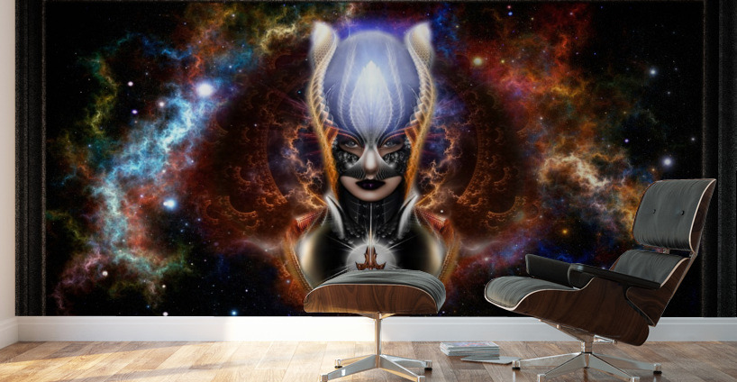 The Arzookian Princess Of Nebulous Four Fractal Art Portrait Wall Murals