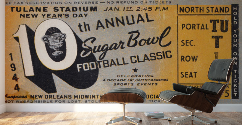 1944 Sugar Bowl Tulsa vs. Georgia Tech Wall Murals