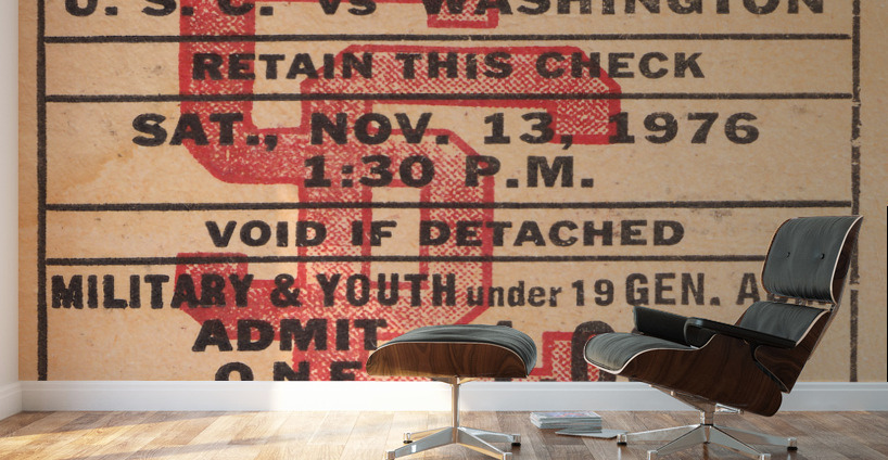 1976 USC Trojans Football Ticket Art Wall Murals