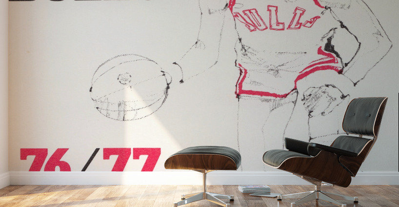 1976 Chicago Bulls Basketball Art Wall Murals