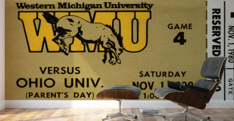 1980 Western Michigan vs. Ohio Football Ticket Stub Canvas Wall Murals