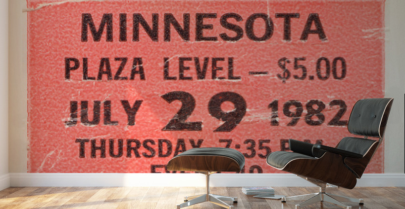 1982 Oakland Athletics vs. Minnesota Twins Ticket Art Wall Murals