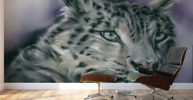Snow Leopard Portrait Wall Murals