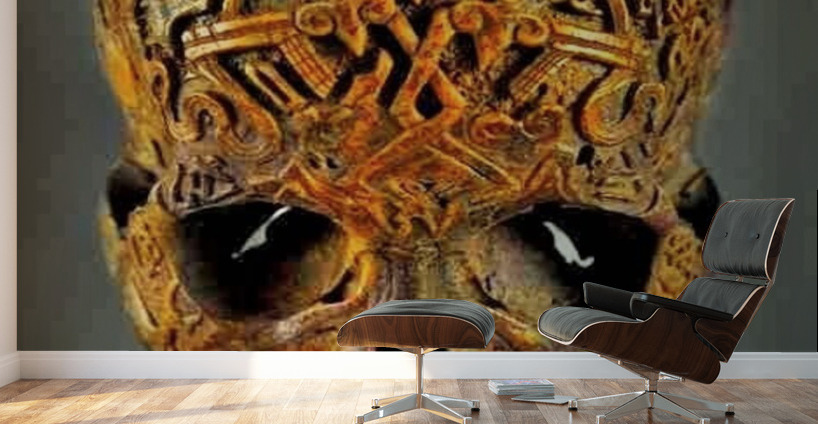 Carved human skull Wall Murals