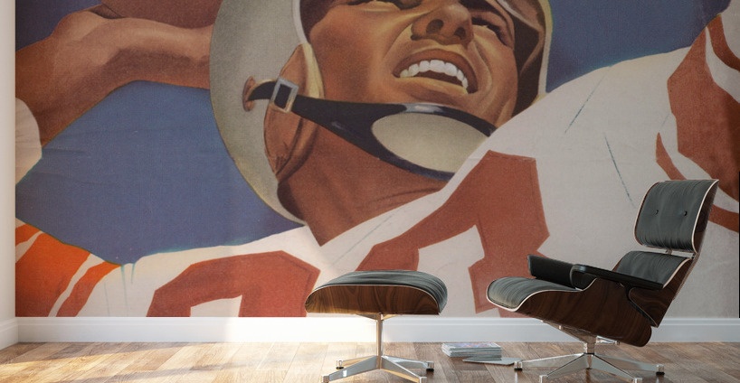 1957 Lon Keller Football Quarterback Art Wall Murals