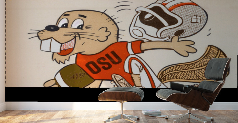 1970 Oregon State Beaver Ticket Stub Remix Art Wall Murals